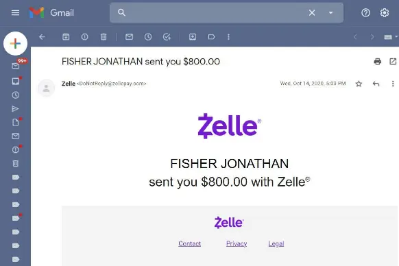 Is it possible to fake a Zelle payment