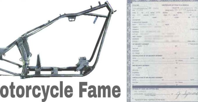 How to Get a Title for a Motorcycle Frame